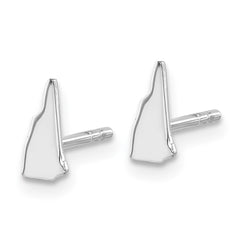 Sterling Silver/Rhodium-plated New Hampshire State Earrings