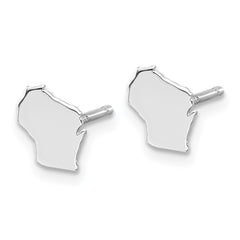 14KW Wisconsin State Earrings
