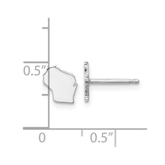 14KW Wisconsin State Earrings