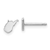 14KW West Virginia State Earrings
