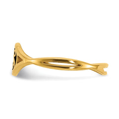 14k Yellow Gold Twisted Band with Epoxy Monogram Ring