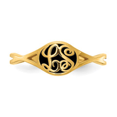 SS/Gold-plated Twisted Band with Epoxy Monogram Ring