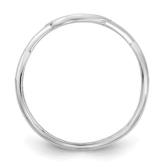 14k White Gold Twisted Band with Epoxy Monogram Ring