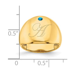 14KY 1 Birthstone Personalized Cigar Ring