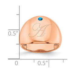 10K Rose Gold 1 Birthstone Personalized Cigar Ring