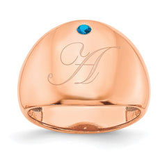 10K Rose Gold 1 Birthstone Personalized Cigar Ring