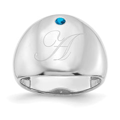 10KW 1 Birthstone Personalized Cigar Ring