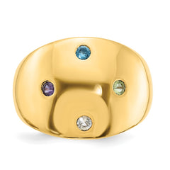 14KY 4 Birthstone Personalized Cigar Ring