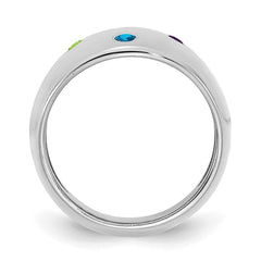 10KW 4 Birthstone Personalized Cigar Ring