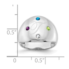 10KW 4 Birthstone Personalized Cigar Ring