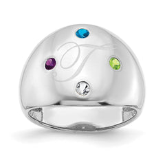 10KW 4 Birthstone Personalized Cigar Ring