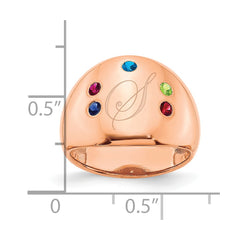 10K Rose Gold 5 Birthstone Personalized Cigar Ring