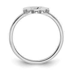 10k White Gold Initial Flower Ring