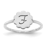 10k White Gold Initial Flower Ring