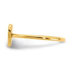 14k Yellow Gold Initial with Diamond Ring