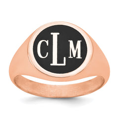 14k Rose Gold with Epoxy Monogram Ring