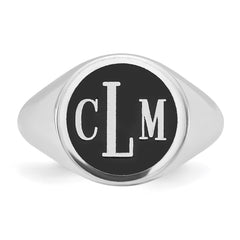14k White Gold with Epoxy Monogram Ring