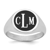 10k White Gold with Epoxy Monogram Ring - 2
