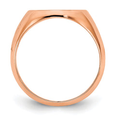 14k Rose Gold Textured Monogram Signet Ring