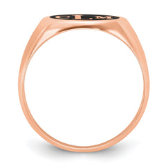 Sterling Silver/Rose-plated with Epoxy Monogram Ring - 2