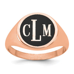 Sterling Silver/Rose-plated with Epoxy Monogram Ring - 2