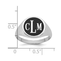 14k White Gold with Epoxy Monogram Ring - 2