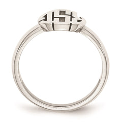 10k White Gold Monogram Ring - 3