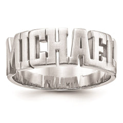 10k White Gold cut-out Name Ring