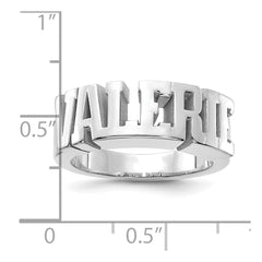 10k White Gold cut-out Name Ring