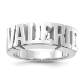 10k White Gold cut-out Name Ring