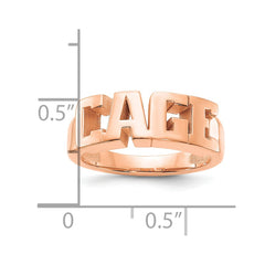 14k Rose Gold Cut-out Name Ring