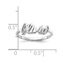 10k White Gold Name Plate Ring