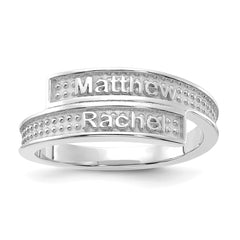 10kw Personalized Polished with Sandblasted Background Ring