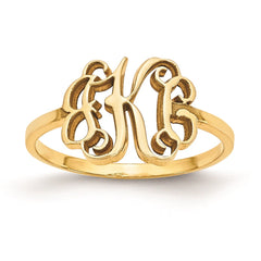 14k Yellow Gold Monogram Ring - 3