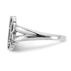 10k White Gold Monogram Ring - 4