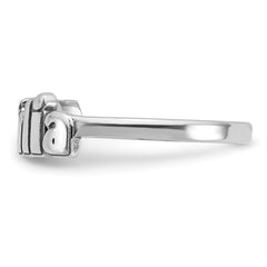 10K White Gold Polished Personalized Name Ring