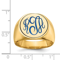 14KY Round with Engravable Top Signet Ring