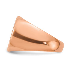 14k Rose Gold Round with Engravable Top Signet Ring