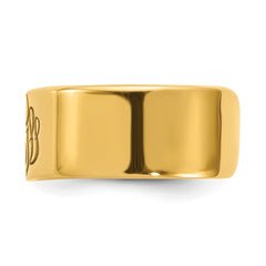 14KY Polished Cigar Style Monogram Ring