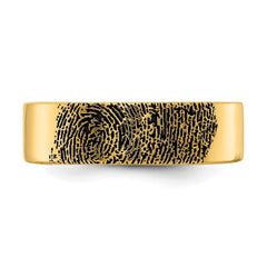 14k Yellow Gold Fingerprint Ring