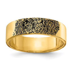 14k Yellow Gold Fingerprint Ring