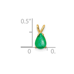14k 7x5mm Pear Emerald Pendant