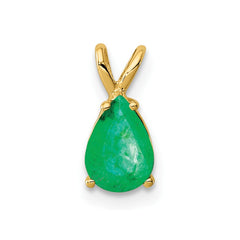 14k 7x5mm Pear Emerald Pendant