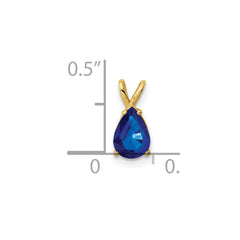14k 7x5mm Pear Sapphire Pendant
