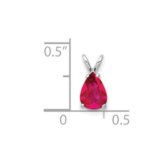 14k White Gold 7x5mm Pear Ruby Pendant