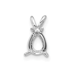14k White Gold 7x5mm Pear Pendant Mounting