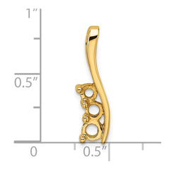 14k Holds 3.6/3.1/2.9mm Three-Stone Curved Bar Chain Slide Mounting