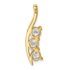 14k Complete 1.5 carat Three-Stone A Diamond Curved Bar Chain Slide