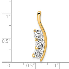 14k Complete 1.5 carat Three-Stone A Diamond Curved Bar Chain Slide