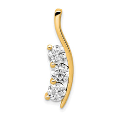 14k Complete 1.5 carat Three-Stone A Diamond Curved Bar Chain Slide